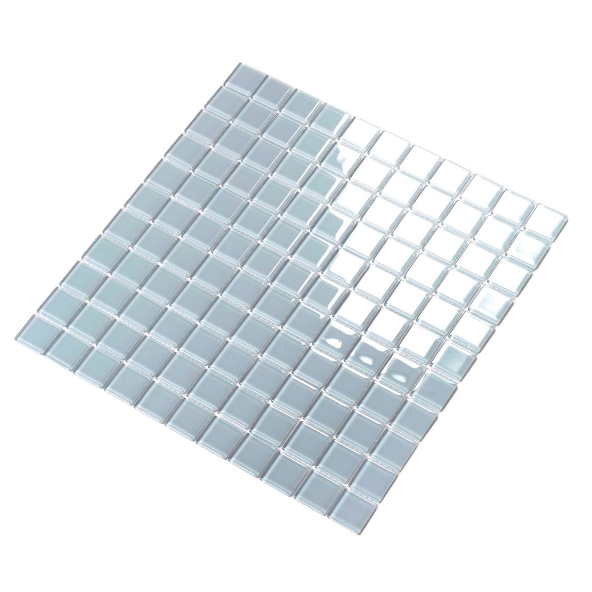 Apollo Tile (Sample) Floor and Wall Tile Mink Gray 4-in x 6-in Glossy Glass Uniform Squares Mosaic Floor and Wall Tile