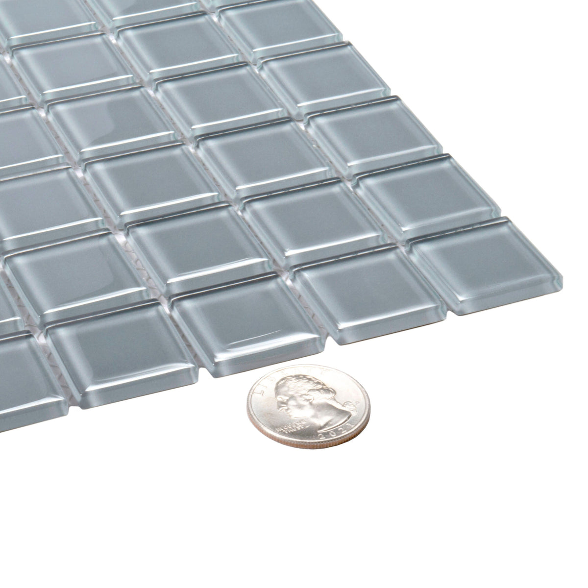 Apollo Tile (Sample) Floor and Wall Tile Mink Gray 4-in x 6-in Glossy Glass Uniform Squares Mosaic Floor and Wall Tile