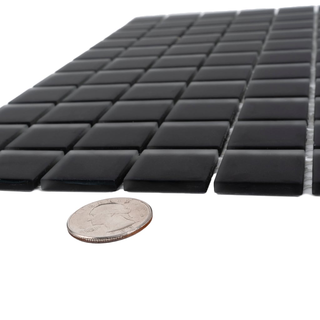 Apollo Tile (Sample) Floor and Wall Tile Black 4-in x 4-in Matte Glass Uniform Squares Floor and Wall Tile