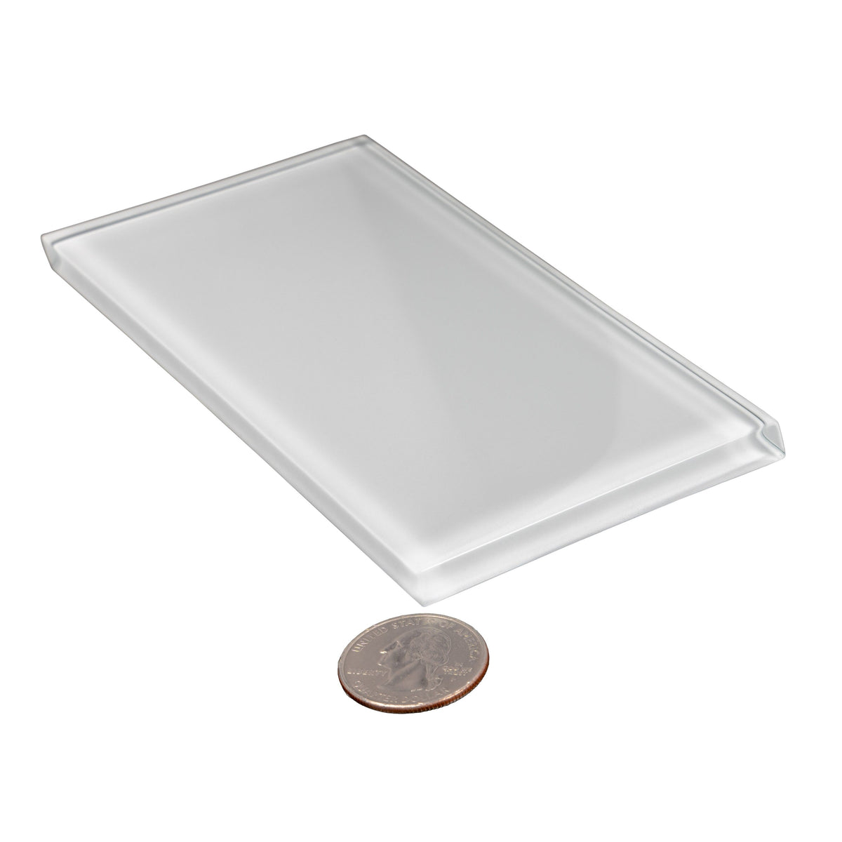 Apollo Tile (Sample) White 3-in x 6-in Glossy Glass Brick Subway Floor and Wall Tile