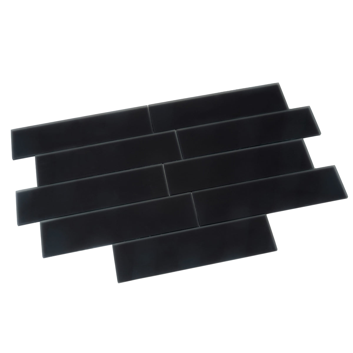Apollo Tile (Sample) Wall Tile Black 4-in x 6-in Matte Glass Subway Wall Tile