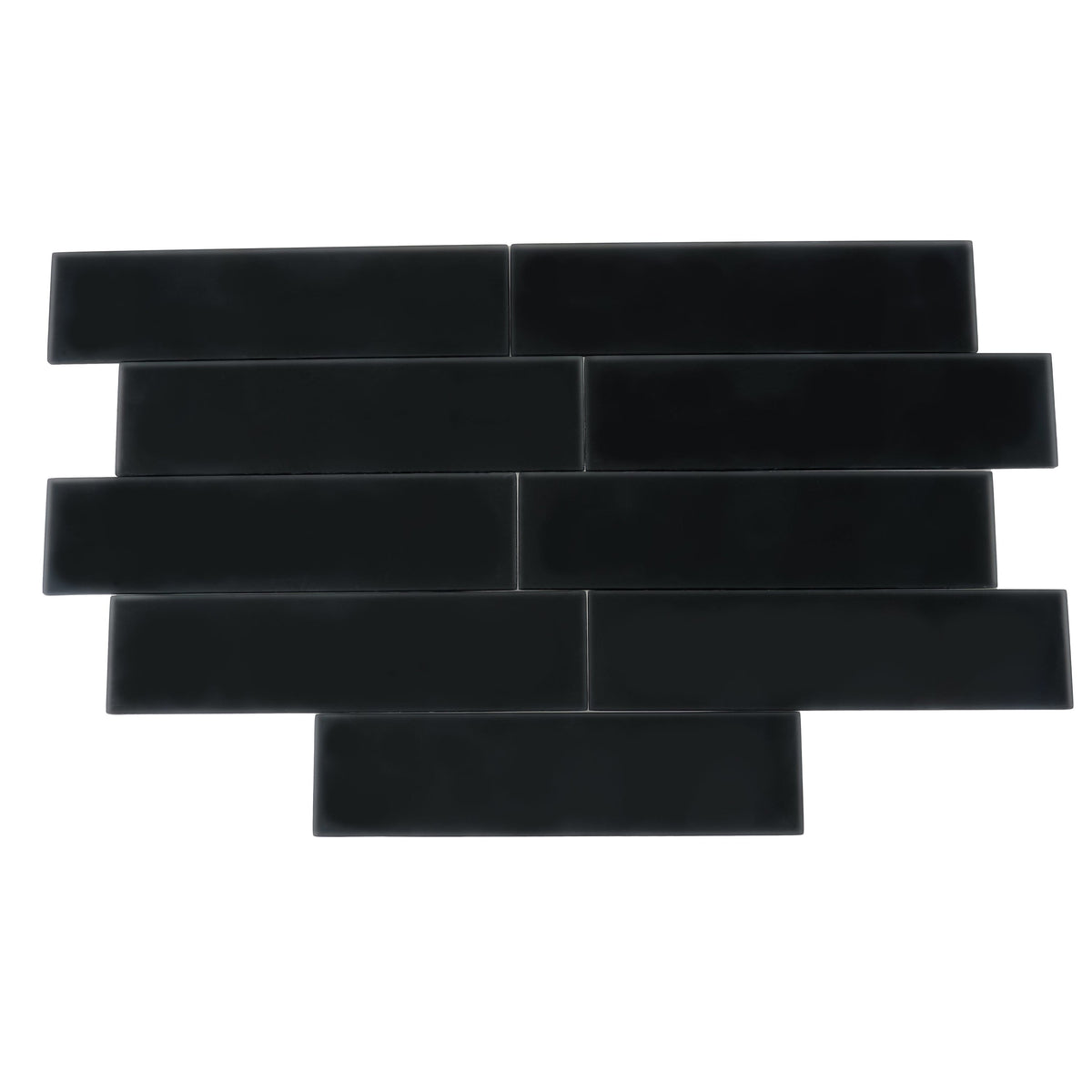 Apollo Tile (Sample) Wall Tile Black 4-in x 6-in Matte Glass Subway Wall Tile