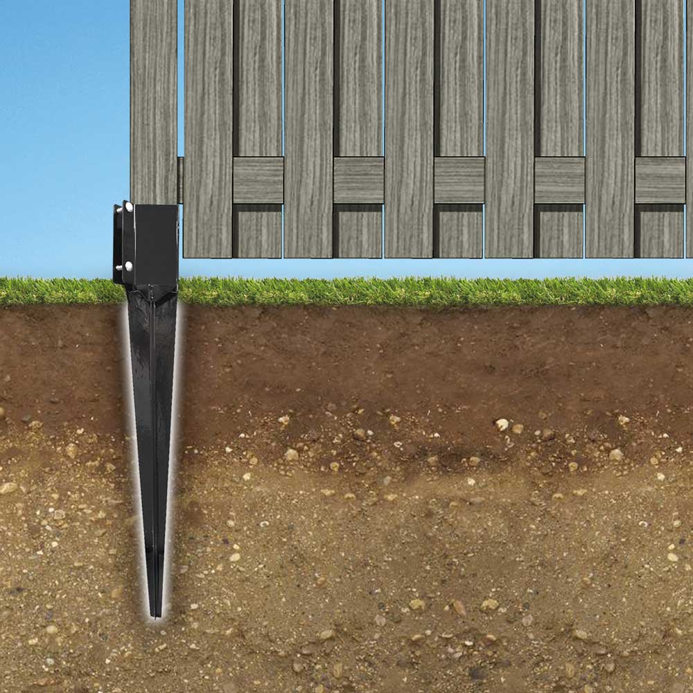 Pylex Ecospike 32-in Black Steel Post Spike For Wood Fence 6-Pack