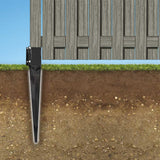 Pylex Ecospike 32-in Black Steel Post Spike For Wood Fence 6-Pack