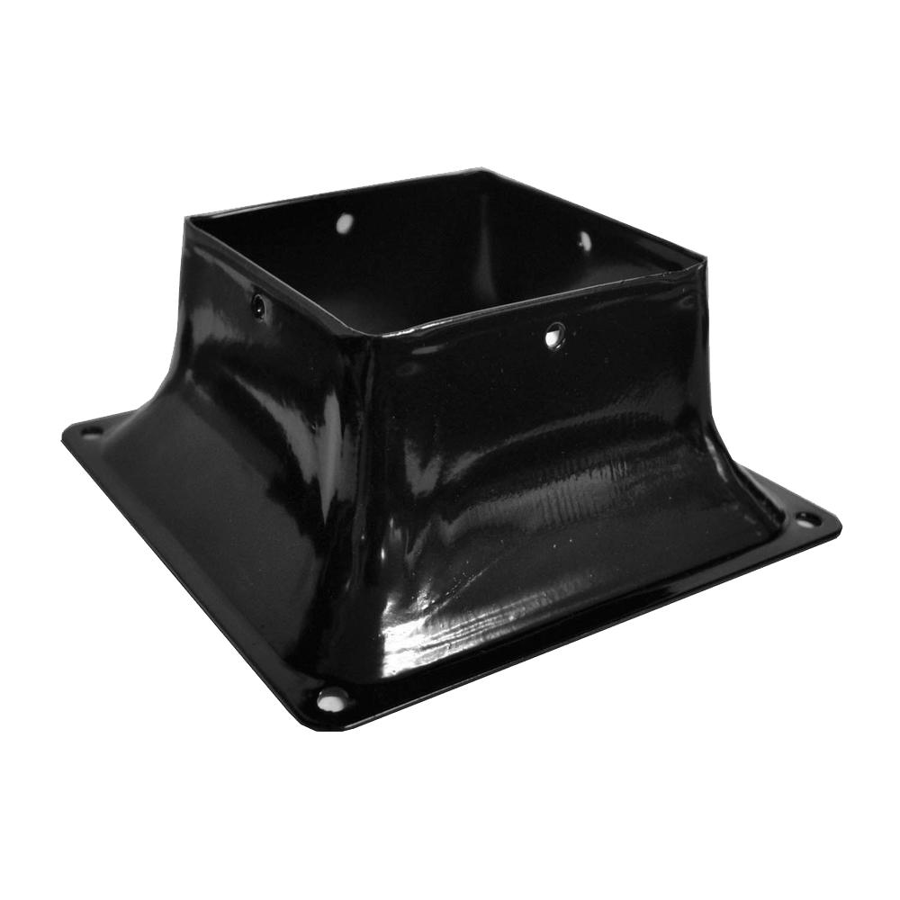 Pylex Black Steel Post Connector for 4x4 Deck Posts - Increase Strength and Stability - 5 Pack