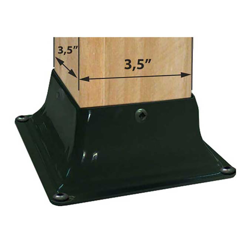 Pylex Black Steel Post Connector for 4x4 Deck Posts - Increase Strength and Stability - 5 Pack