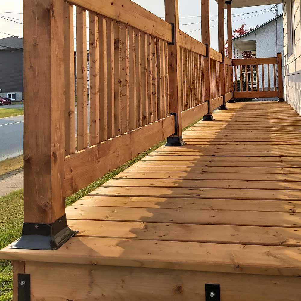 Pylex Black Steel Post Connector for 4x4 Deck Posts - Increase Strength and Stability - 5 Pack