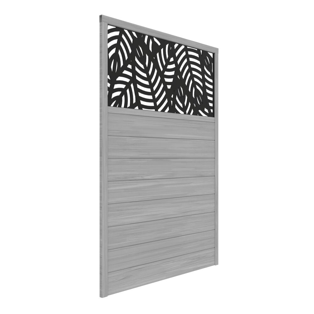 Freedom Sanibel 6-ft H x 4-ft W Driftwood Vinyl Flat-top Fence Panel (Unassembled)