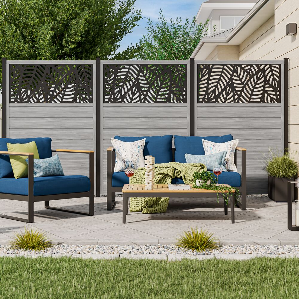 Freedom Sanibel 6-ft H x 4-ft W Driftwood Vinyl Flat-top Fence Panel (Unassembled)