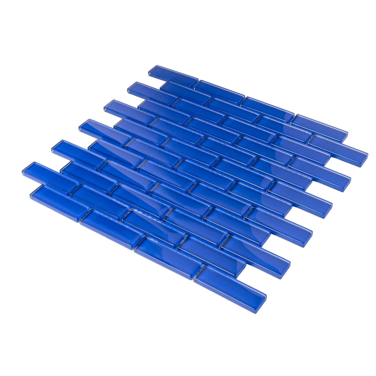 Apollo Tile (Sample) Colorway Royal Blue 4-in x 4-in Glossy Glass Brick Subway Floor and Wall Tile