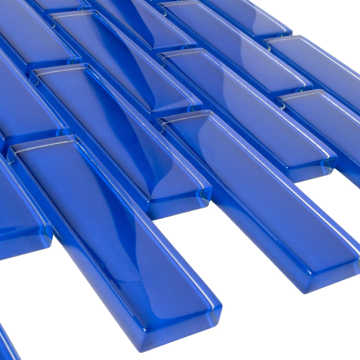 Apollo Tile (Sample) Colorway Royal Blue 4-in x 4-in Glossy Glass Brick Subway Floor and Wall Tile