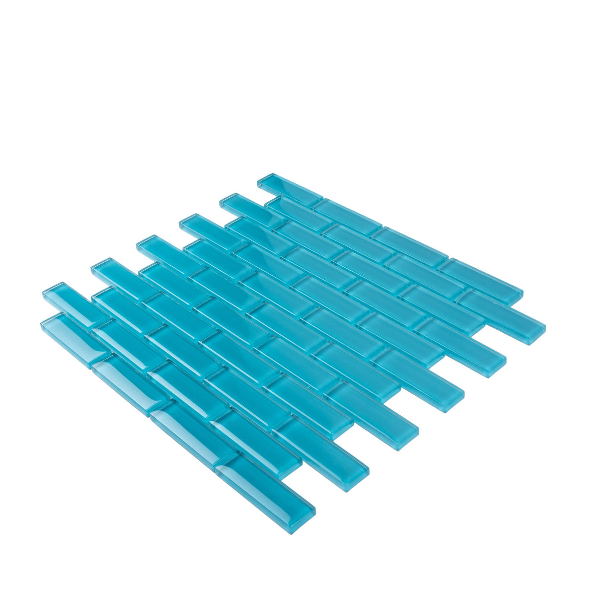 Apollo Tile (Sample) Colorway Carolina Blue 4-in x 4-in Glossy Glass Brick Subway Floor and Wall Tile