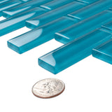 Apollo Tile (Sample) Colorway Carolina Blue 4-in x 4-in Glossy Glass Brick Subway Floor and Wall Tile