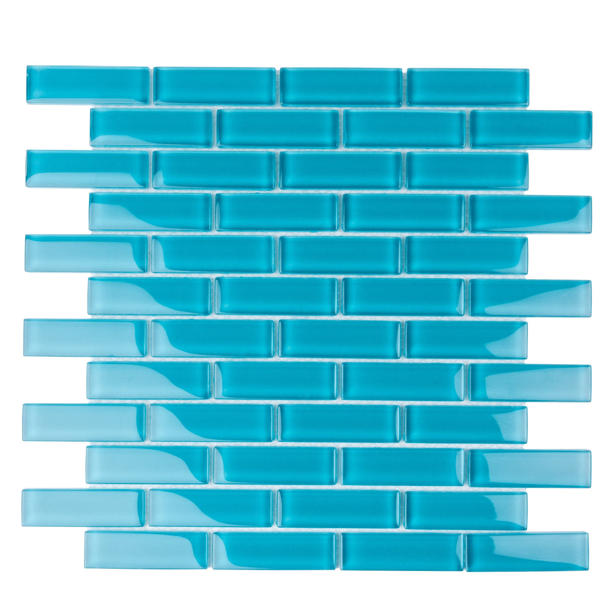 Apollo Tile (Sample) Colorway Carolina Blue 4-in x 4-in Glossy Glass Brick Subway Floor and Wall Tile