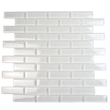 Apollo Tile (Sample) Colorway White 4-in x 4-in Glossy Glass Brick Subway Floor and Wall Tile