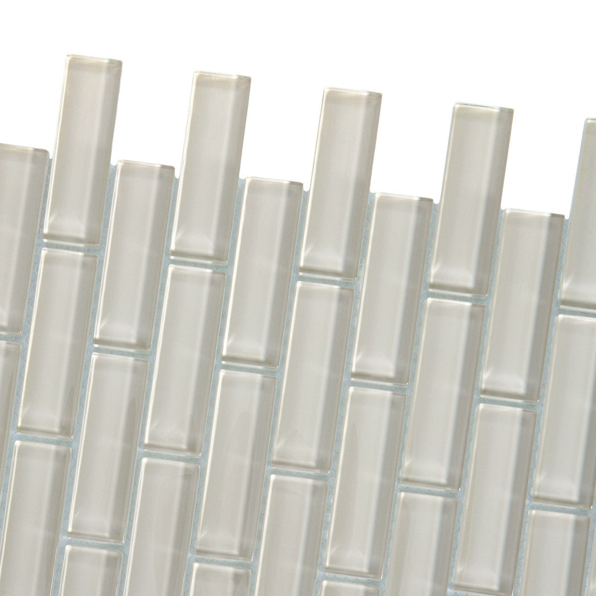 Apollo Tile (Sample) Colorway Beige 4-in x 4-in Glossy Glass Brick Subway Floor and Wall Tile