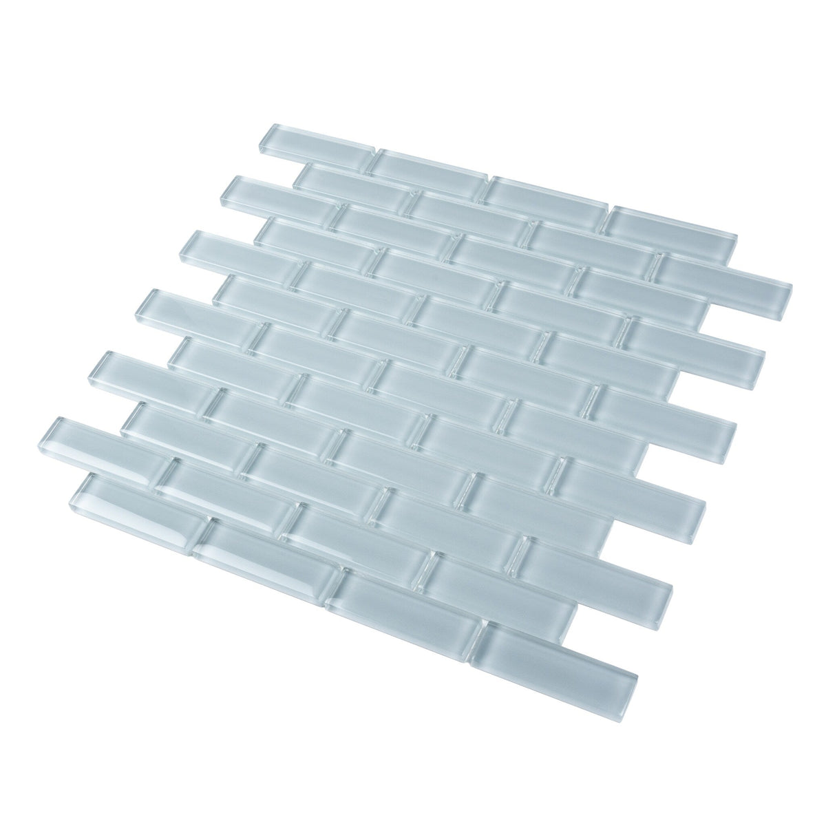 Apollo Tile (Sample) Colorway Light Gray 4-in x 4-in Glossy Glass Brick Subway Floor and Wall Tile