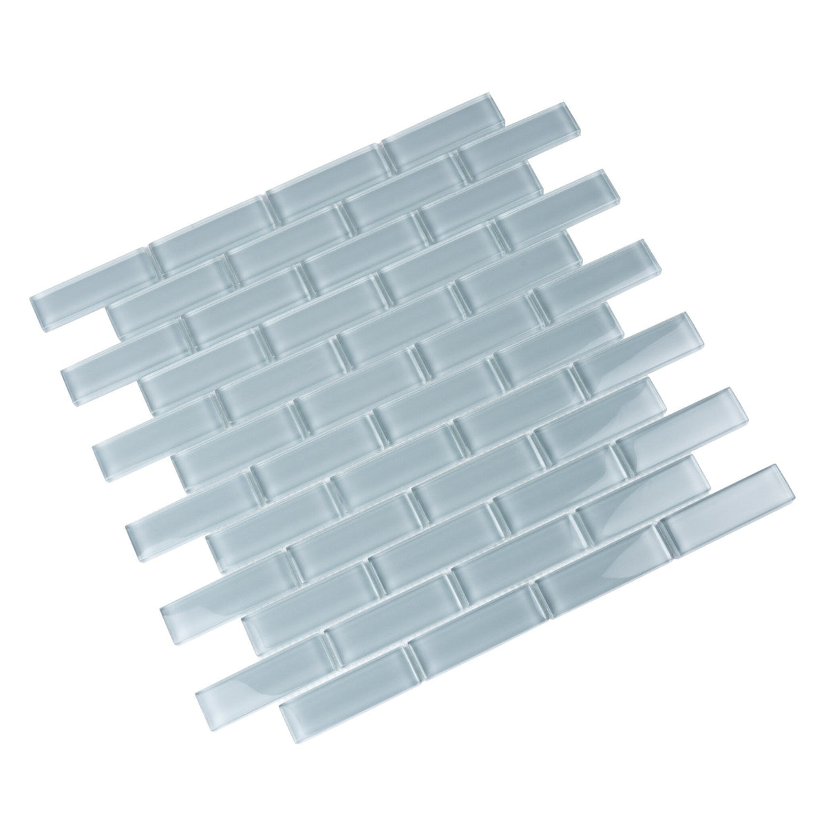 Apollo Tile (Sample) Colorway Light Gray 4-in x 4-in Glossy Glass Brick Subway Floor and Wall Tile