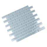 Apollo Tile (Sample) Colorway Light Gray 4-in x 4-in Glossy Glass Brick Subway Floor and Wall Tile