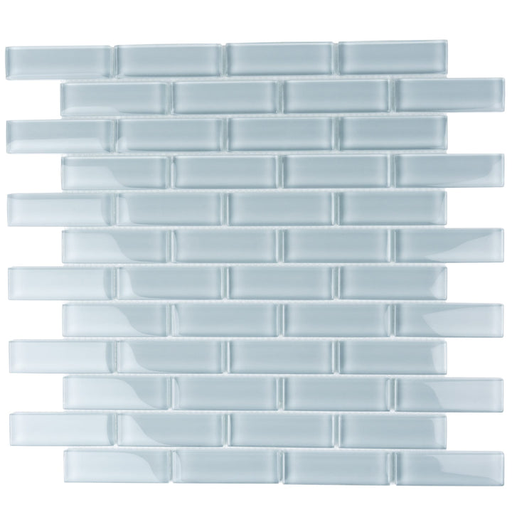 Apollo Tile (Sample) Colorway Light Gray 4-in x 4-in Glossy Glass Brick Subway Floor and Wall Tile