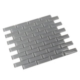 Apollo Tile (Sample) Colorway Gray 4-in x 4-in Glossy Glass Brick Subway Floor and Wall Tile