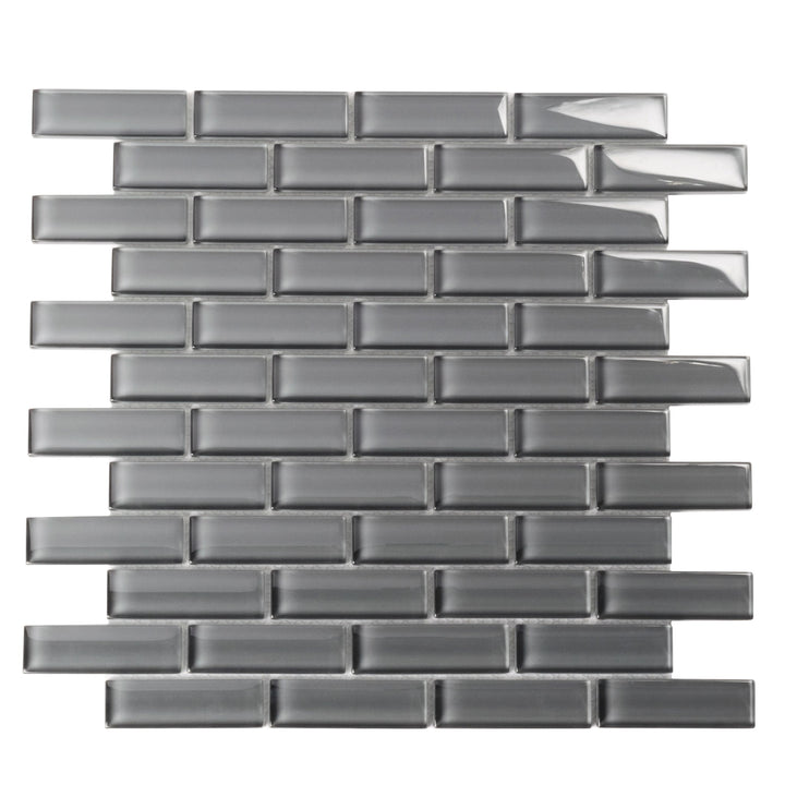Apollo Tile (Sample) Colorway Gray 4-in x 4-in Glossy Glass Brick Subway Floor and Wall Tile