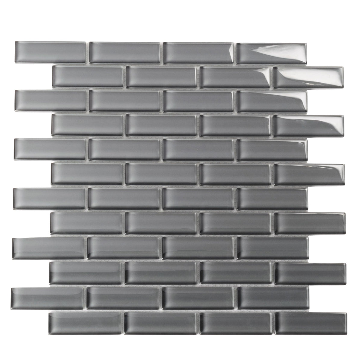 Apollo Tile (Sample) Colorway Gray 4-in x 4-in Glossy Glass Brick Subway Floor and Wall Tile
