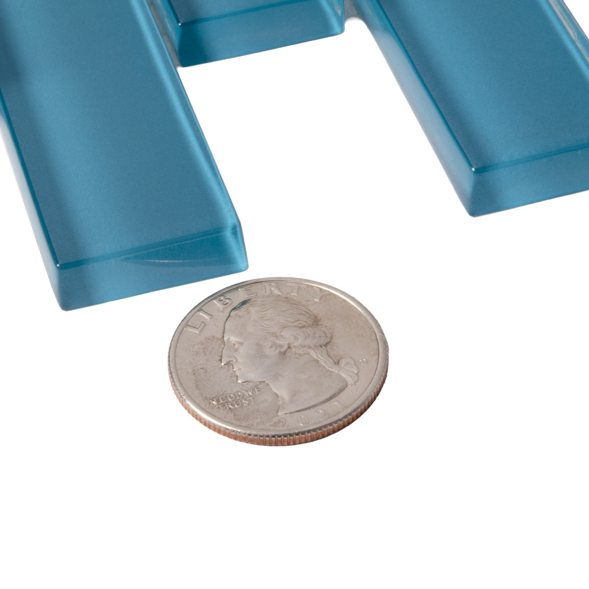 Apollo Tile (Sample) Colorway Sea Blue 4-in x 4-in Glossy Glass Brick Subway Floor and Wall Tile
