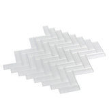 Apollo Tile Colorway White 11-in x 13-in Glossy Glass Herringbone Floor and Wall Tile (4.81-sq. ft/ Carton)