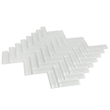 Apollo Tile (Sample) Colorway White 4-in x 4-in Glossy Glass Herringbone Mosaic Floor and Wall Tile