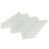 Apollo Tile Colorway White 11-in x 13-in Glossy Glass Herringbone Floor and Wall Tile (4.81-sq. ft/ Carton)