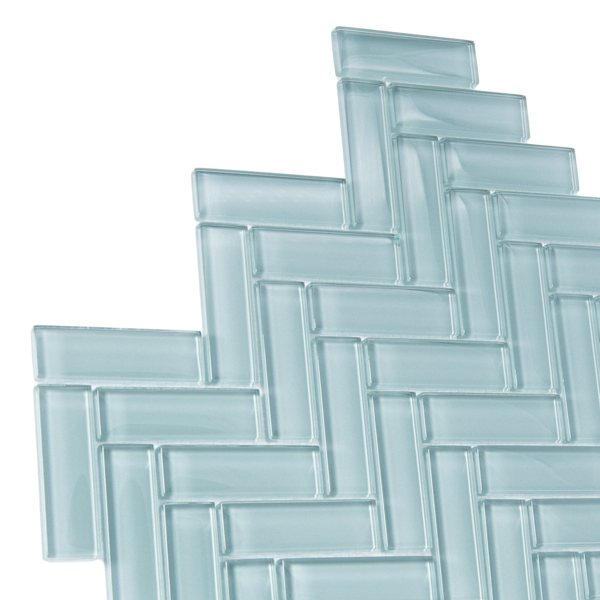 Apollo Tile (Sample) Colorway Slate Gray 4-in x 4-in Glossy Glass Herringbone Floor and Wall Tile