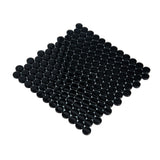 Apollo Tile (Sample) Colorway Black 4-in x 4-in Glossy Glass Penny Round Mosaic Floor and Wall Tile