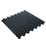 Apollo Tile (Sample) Colorway Black 4-in x 4-in Glossy Glass Penny Round Mosaic Floor and Wall Tile