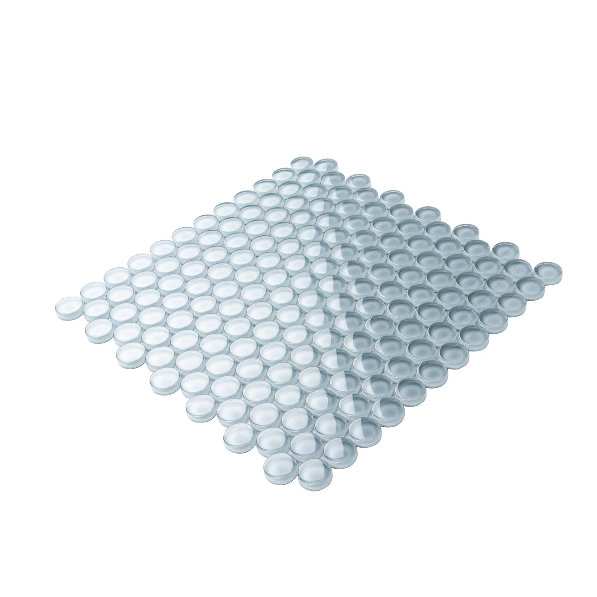 Apollo Tile (Sample) Colorway Light Gray 4-in x 4-in Glossy Glass Penny Round Mosaic Floor and Wall Tile
