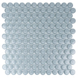 Apollo Tile (Sample) Colorway Light Gray 4-in x 4-in Glossy Glass Penny Round Mosaic Floor and Wall Tile