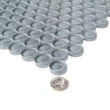 Apollo Tile (Sample) Colorway Gray 4-in x 4-in Glossy Glass Penny Round Mosaic Floor and Wall Tile