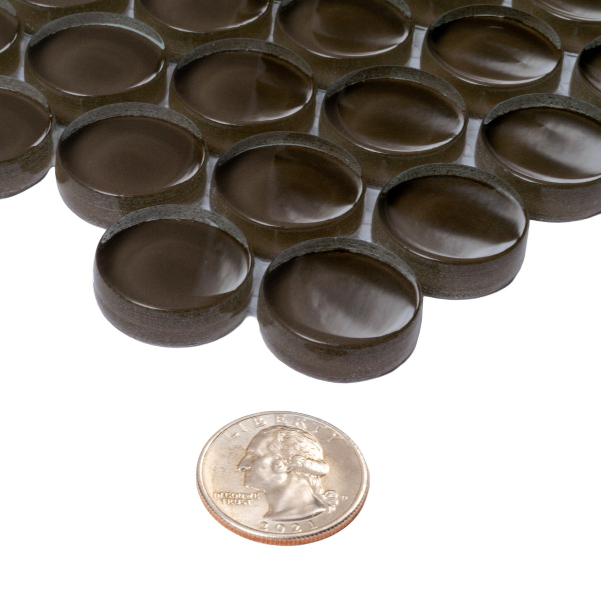 Apollo Tile (Sample) Colorway Anchor Gray 4-in x 4-in Glossy Glass Penny Round Mosaic Floor and Wall Tile