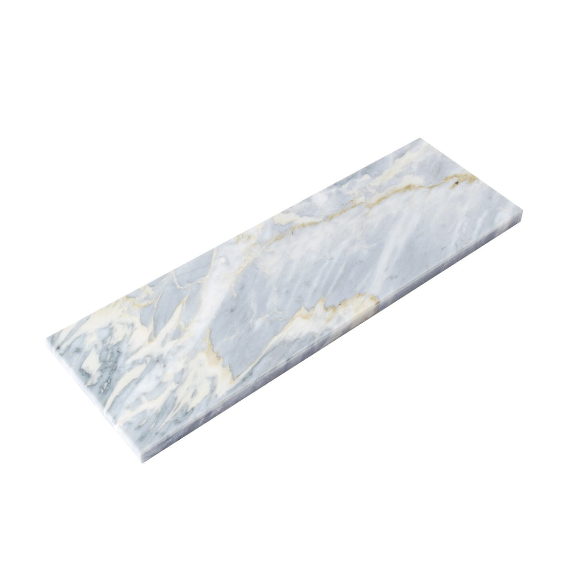 Apollo Tile (Sample) Wall White and Gray 4-in x 4-in Polished Marble Subway Wall Tile