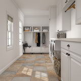 American Olean Kendal Slate 15-Pack Carlisle Black 12-in x 12-in Glazed Porcelain Stone Look Floor and Wall Tile