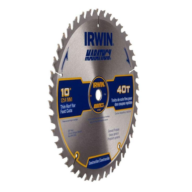 IRWIN Marathon 10-in 40-Tooth Standard tooth Carbide Circular Saw Blade
