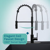 Cambridge Resources Black Freestanding Utility Tub with Faucet and Drain