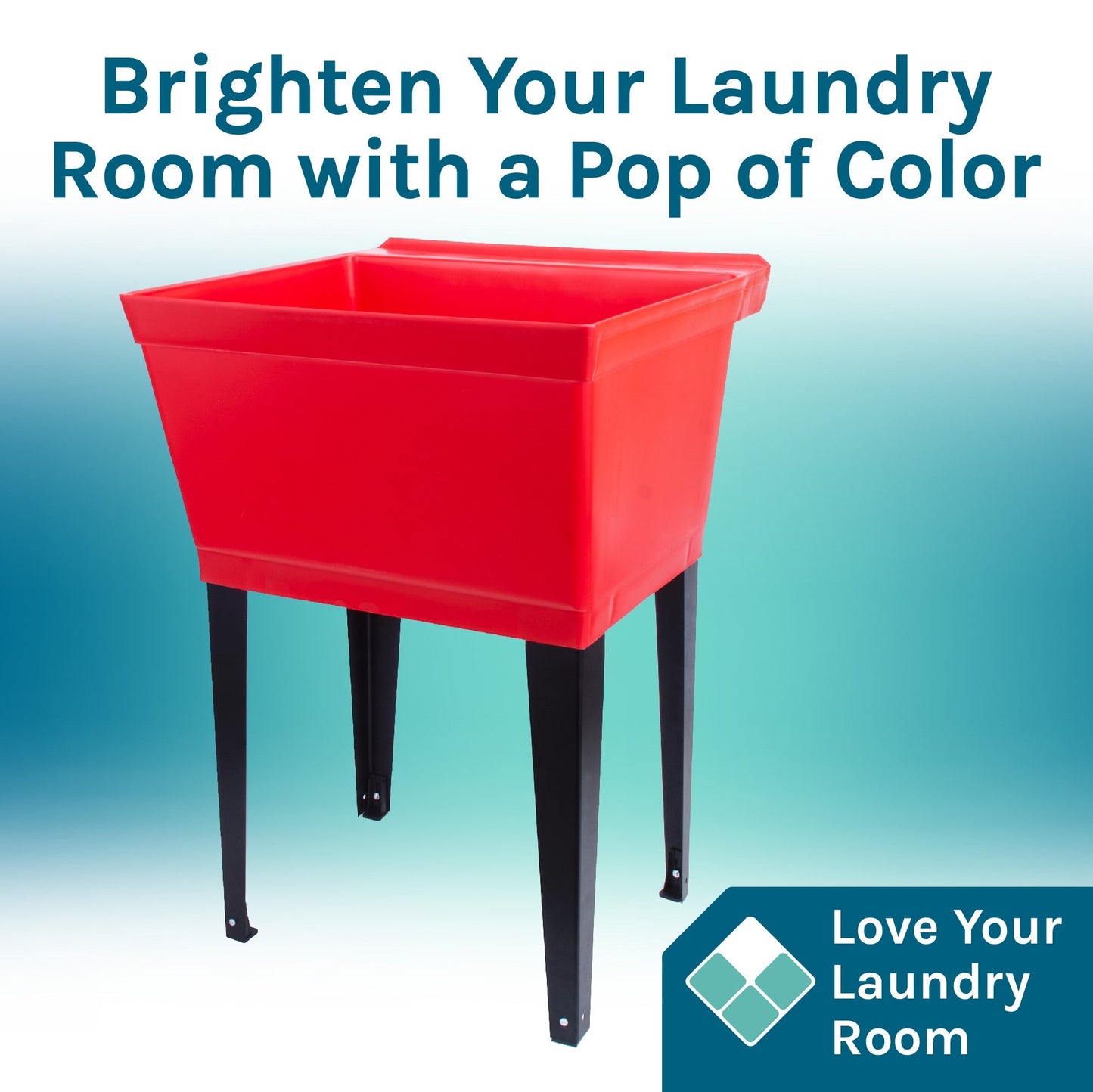 Cambridge Resources Red 1-Basin Freestanding Utility Tub with Drain and Faucet