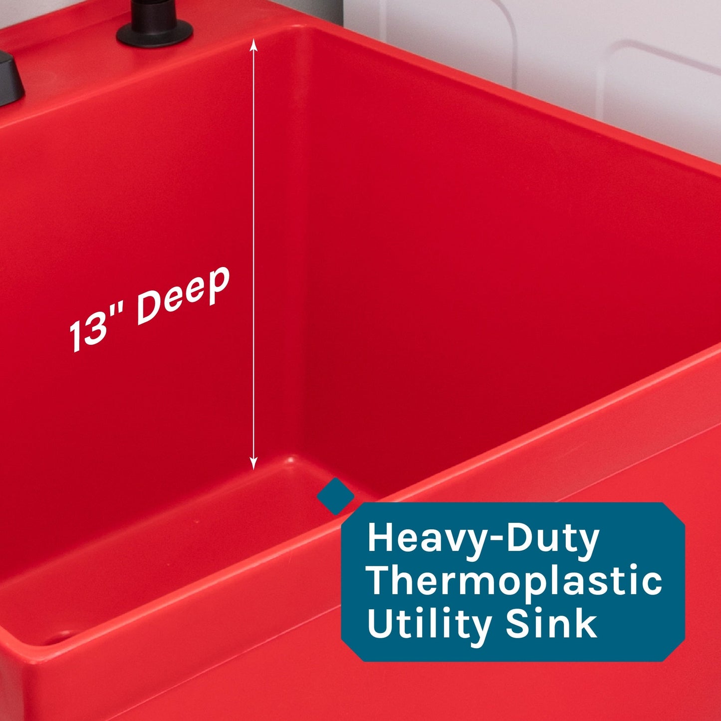 Cambridge Resources Red 1-Basin Freestanding Utility Tub with Drain and Faucet