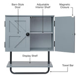 Excello Global Products 17-in x 21-in x 8-in Barndoor Magnetic Bathroom Wall Cabinet