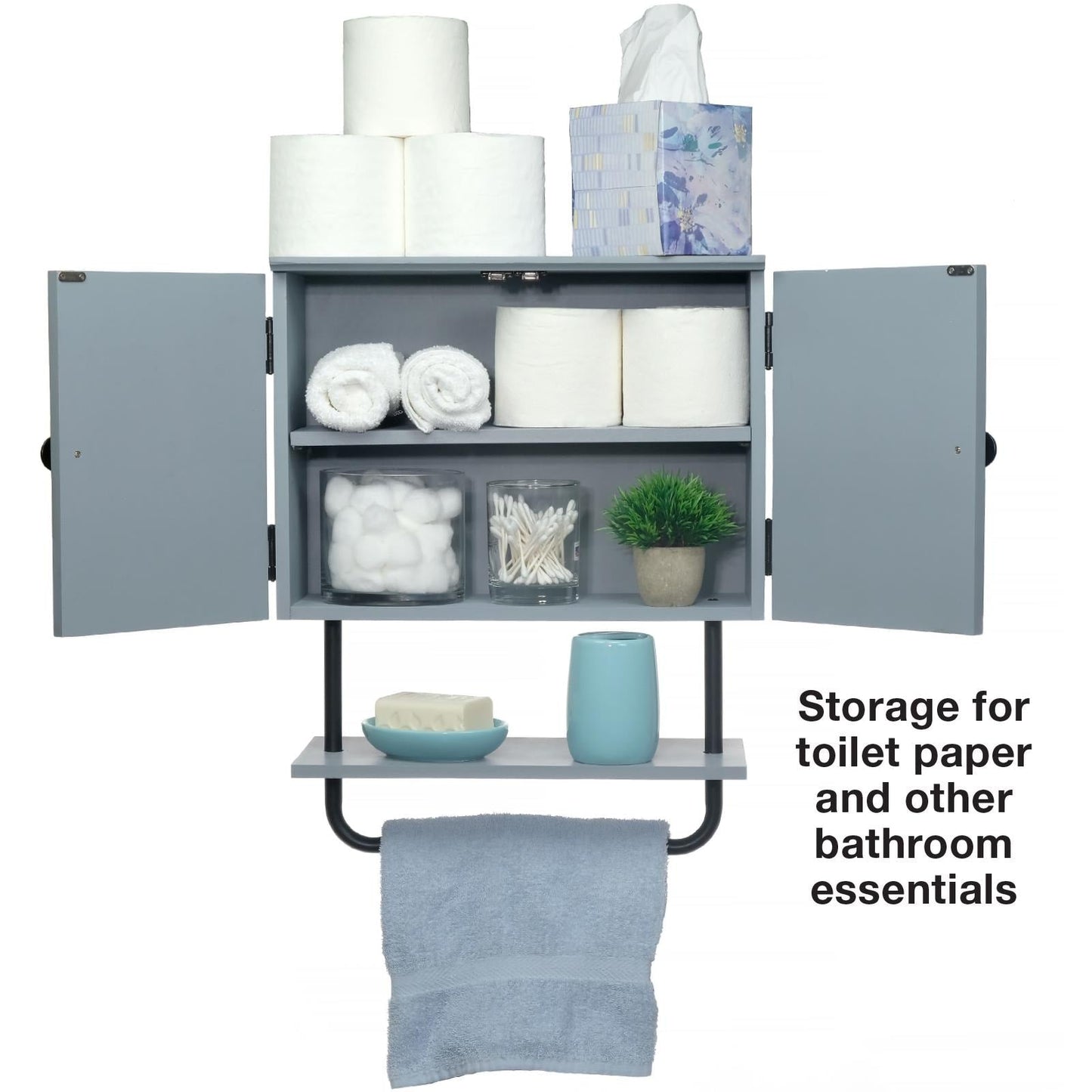 Excello Global Products 17-in x 21-in x 8-in Barndoor Magnetic Bathroom Wall Cabinet