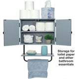 Excello Global Products 17-in x 21-in x 8-in Barndoor Magnetic Bathroom Wall Cabinet