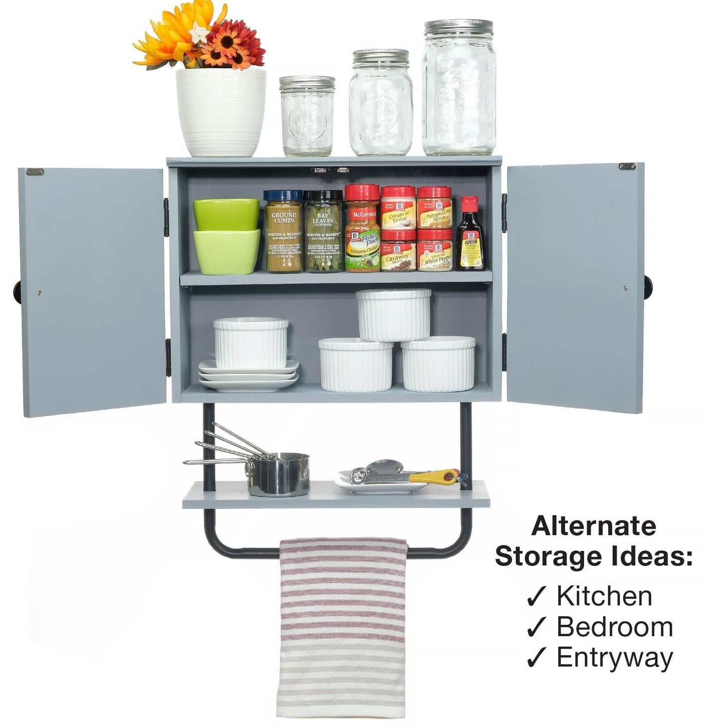 Excello Global Products 17-in x 21-in x 8-in Barndoor Magnetic Bathroom Wall Cabinet