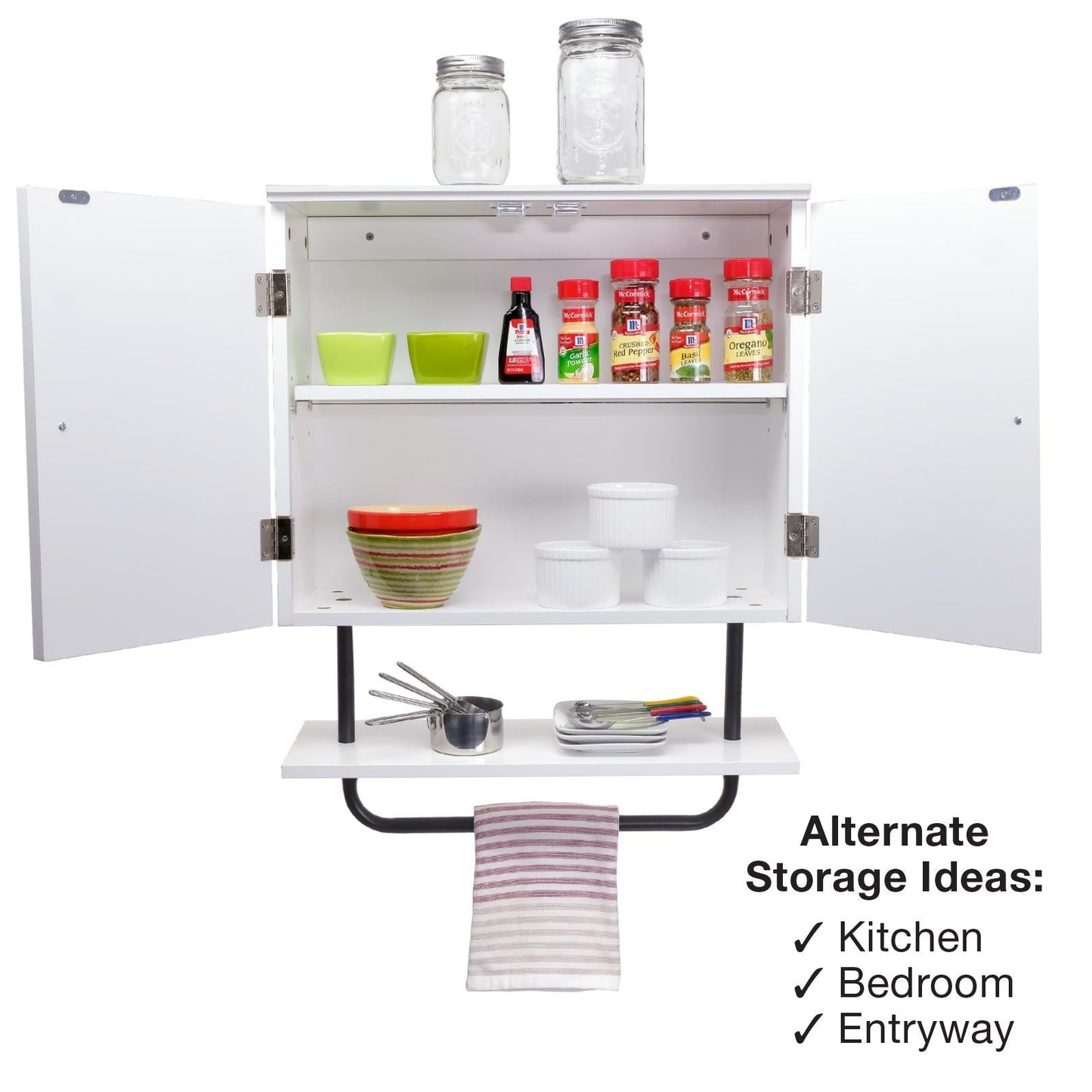 Excello Global Products 22 x 27 x 8 Barndoor Soft Close Bathroom Wall Cabinet