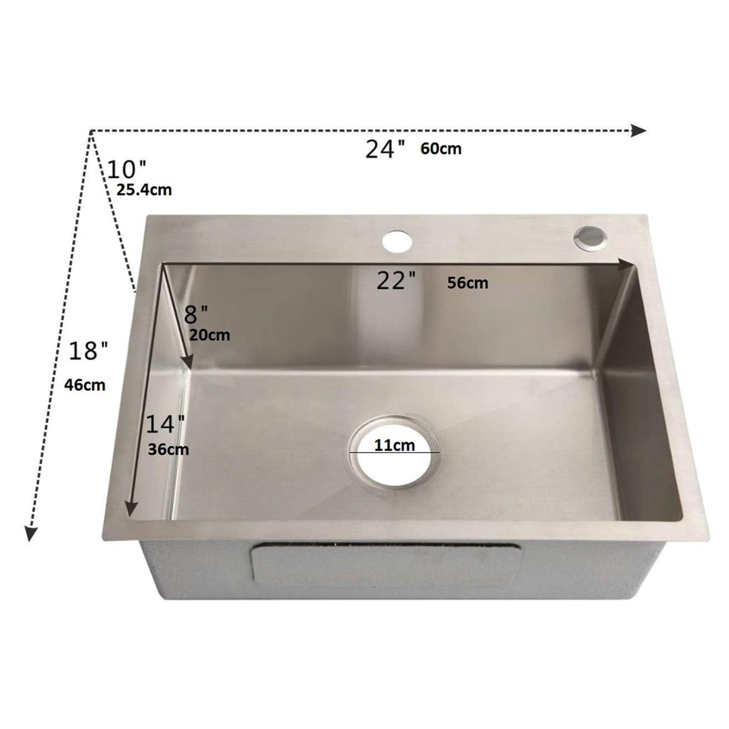 WELLFOR 24-in x 18-in White Freestanding Utility Tub with Faucet and Storage Cabinet